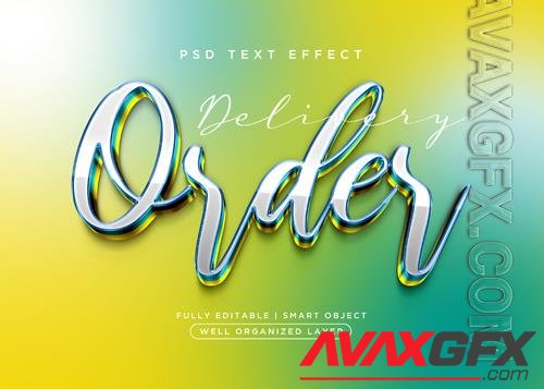 3d style order text effect psd