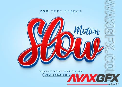 3d style slow text effect psd