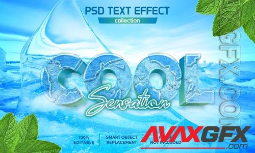 Cool sensation ice text effect psd