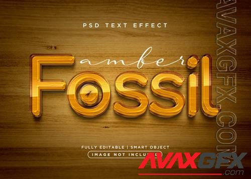 3d style fossil text effect psd