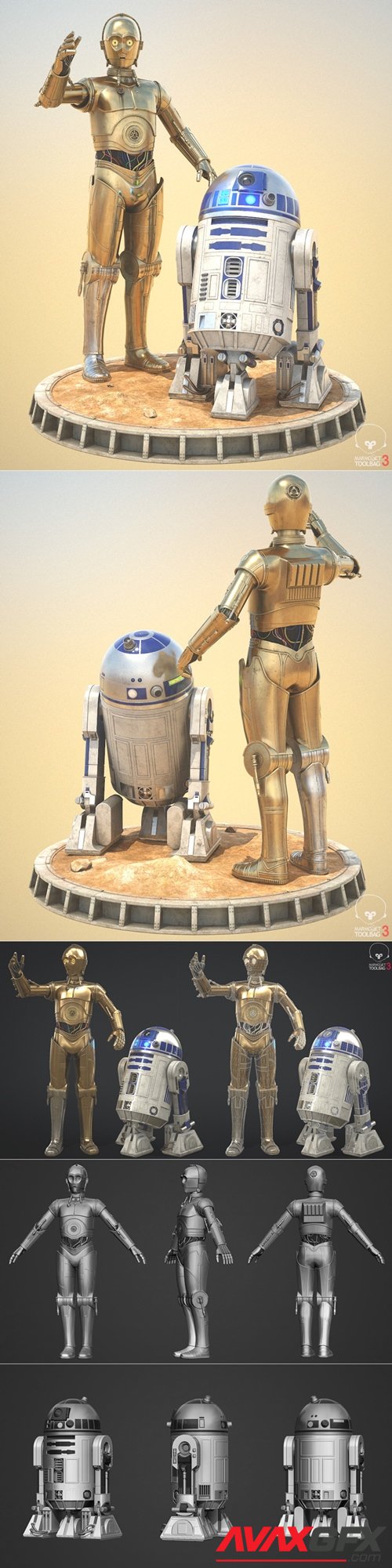 C-3PO/R2-D2 – 3D Printable STL