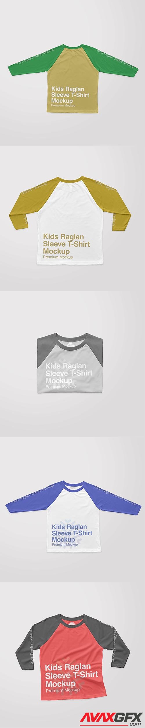 Kids raglan sleeve tshirt front mockup