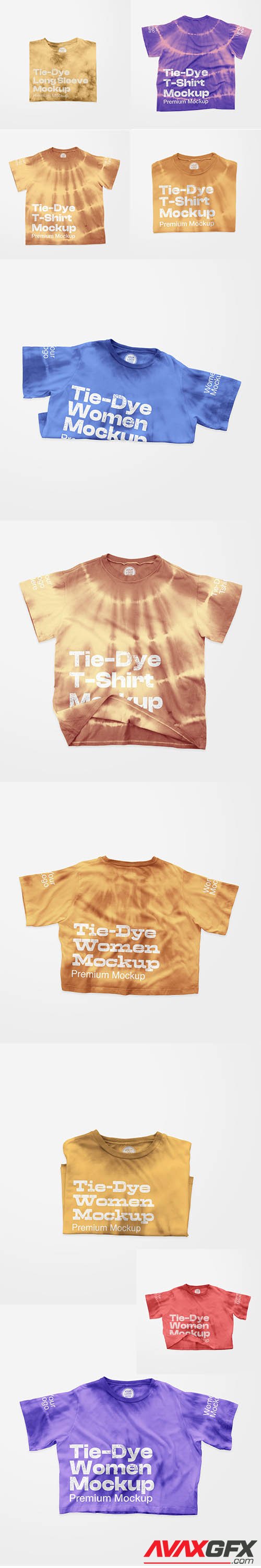 Tiedye women folded mockup