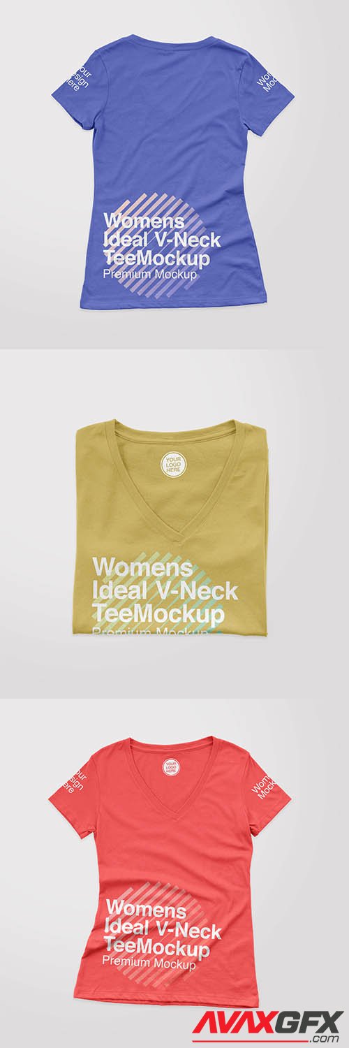 Womens ideal vneck tee front mockup