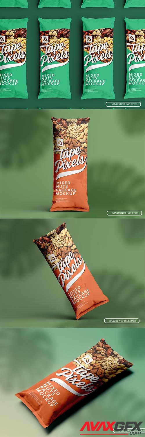 Standing nuts bags mockup