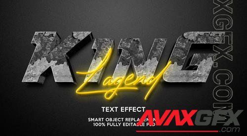 King lagend text effect template psd