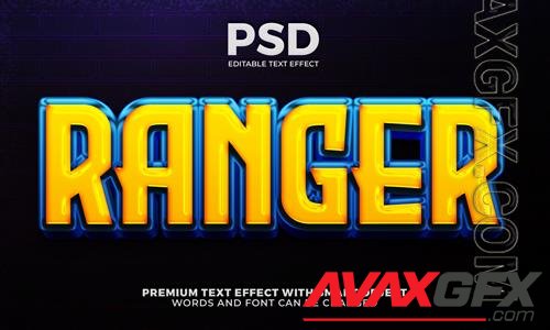 Ranger hero 3d editable text effect premium text effect