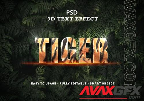 3d tiger text style effect psd