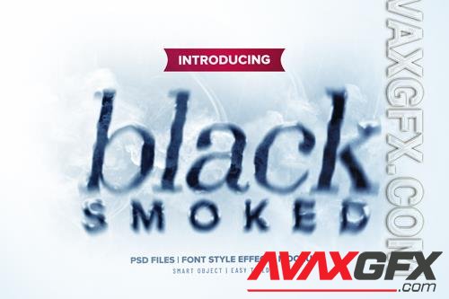 Black smoked text effect psd