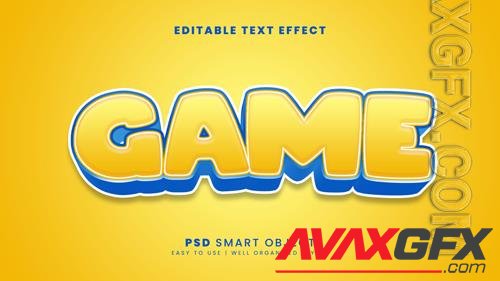 Game 3d text effect template psd