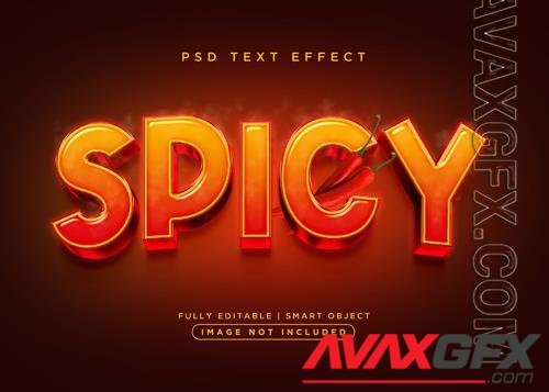 3d style spicy text effect psd