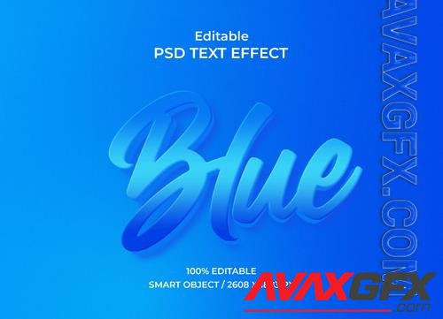 Blue editable text effect psd