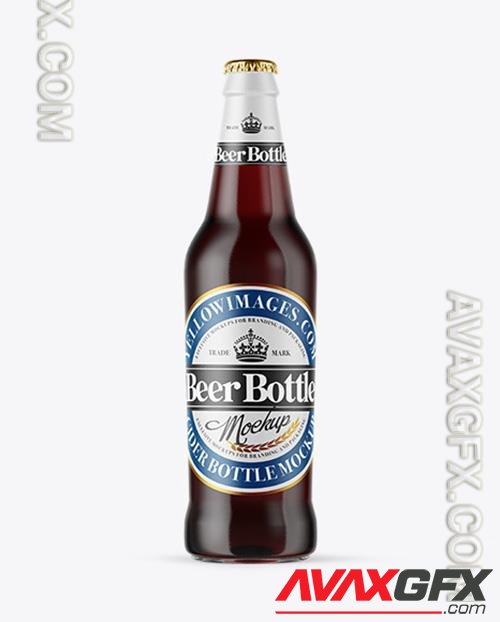 Clear Glass Bottle with Red Ale Mockup 50136