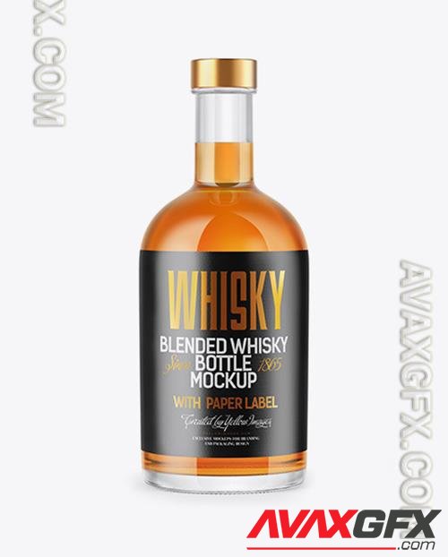 Clear Glass Whiskey Bottle Mockup 48236