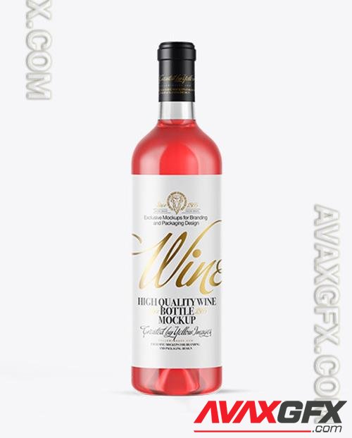 Clear Glass Pink Wine Bottle Mockup 48011