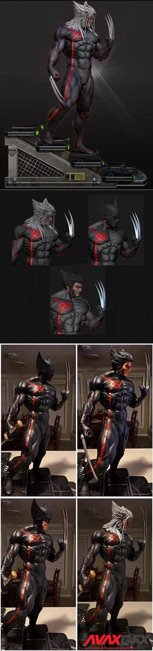 Wolverine Black Statue – 3D Printable STL
