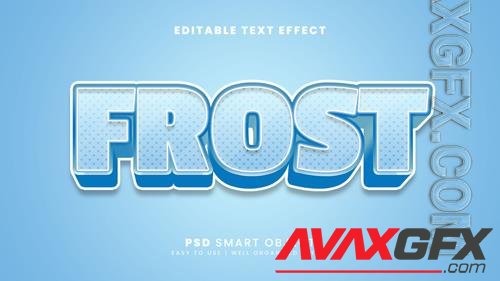 Frost 3d text effect template psd