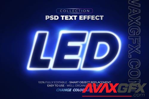 Led glow test color led custom text effect psd