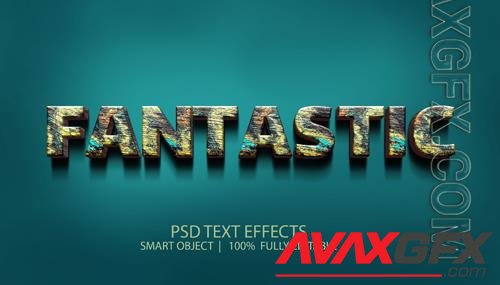 Fantasi rusty bold texture psd text effect