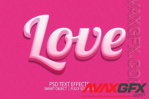 Pink love psd text effect psd