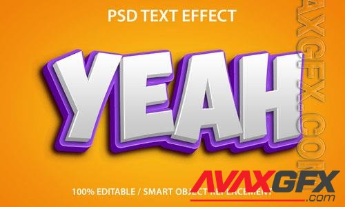 Editable text effect yeah premium psd