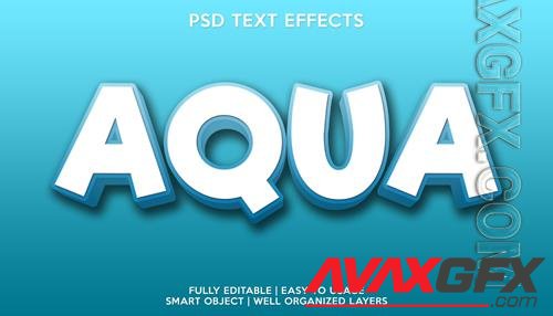 Aqua text effect premium psd