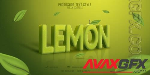 Lemon fruit 3d text style effect template premium psd