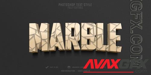 Marble 3d text style effect template design premium psd