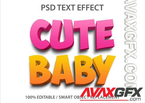 Editable text effect cute baby premium psd