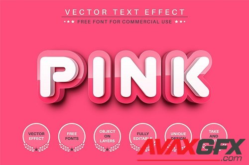 3D Pink - Editable Text Effect - 6709904