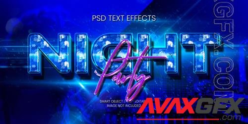 Night party text effect psd