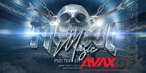 Metal music text effect psd