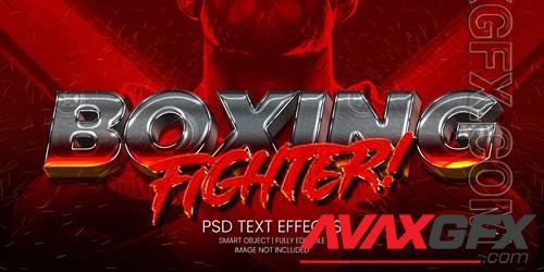 Boxing fighter text effect psd