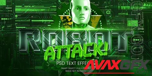 Robot attack text effect psd