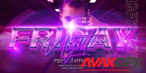 Friday night party text effect psd