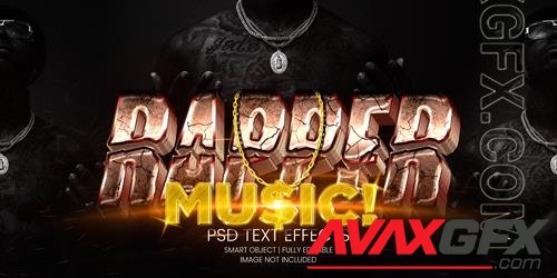 Rapper music text effect psd