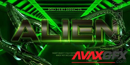 Alien text effect psd