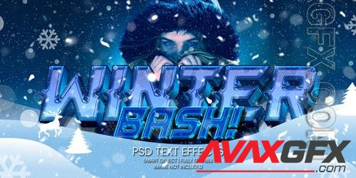 Winter bash text effect psd