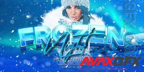 Frozen night text effect psd