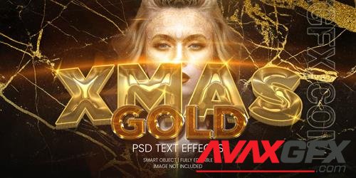 Xmas gold text effect psd