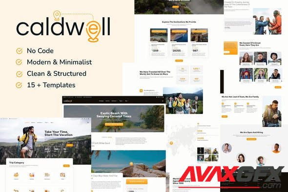 ThemeForest - Caldwell v1.0.1 - Tour & Travel Elementor Template Kit - 35013074