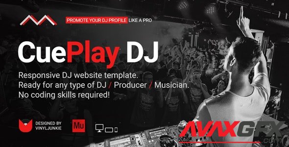 ThemeForest - CuePlay v1.0 - DJ / Producer / Music Band Responsive Website Muse Template - 21540981