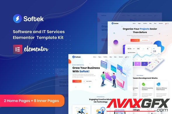 ThemeForest - Softek v1.0.0 - Software IT Solutions Elementor Template Kit - 34937546