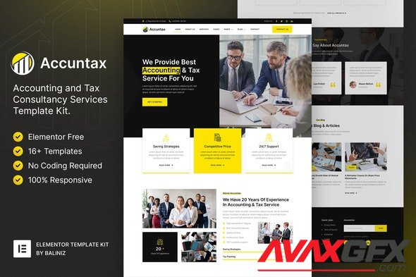 ThemeForest - Accuntax v1.0.0 - Accounting & Tax Consultancy Services Elementor Template Kit - 34971023