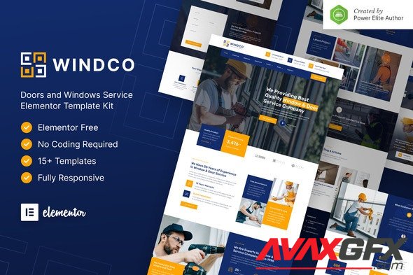 ThemeForest - Windco v1.0.0 - Doors & Windows Service Elementor Template Kit - 35028862