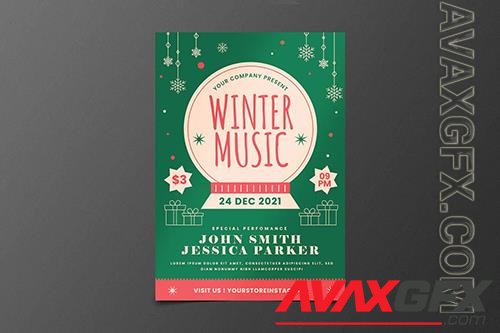Christmas Winter Music Flyer 2QJV7TA