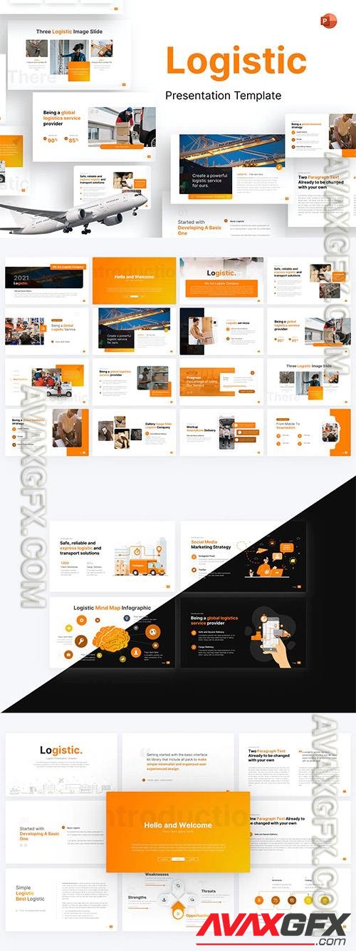 Logistic Professional PowerPoint Template DQVG2ZS