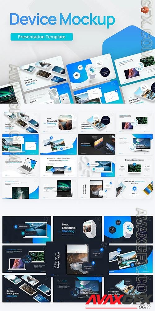 Device Mockup PowerPoint Template RUQWPBH