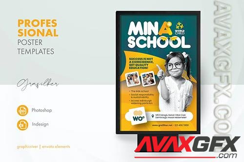 Kids School Poster Templates 4F75UMT