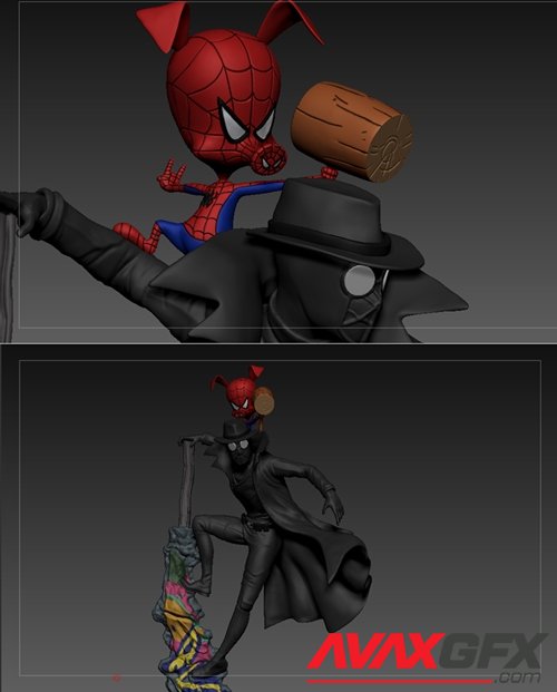 Spider Ham and Noir – 3D Printable STL